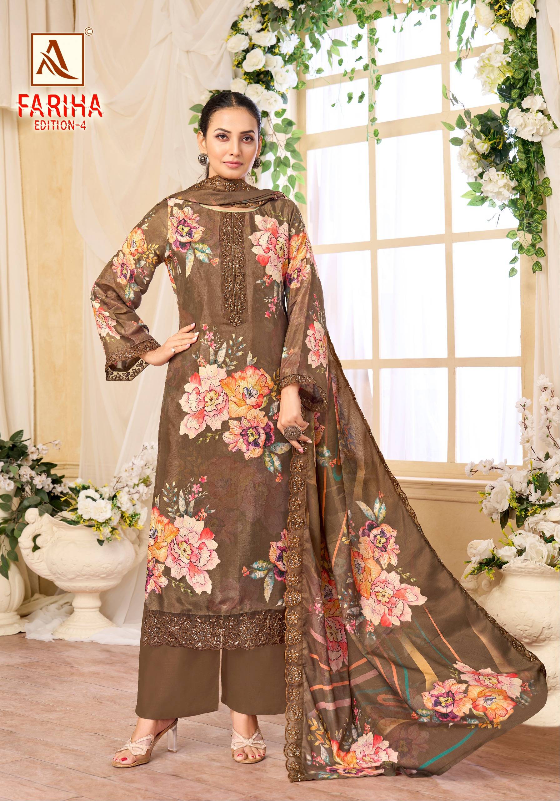 FARIHA VOL-4 By Alok Suit 01 To 08 Series Beautiful Festive Suits Stylish Colorful Fancy Casual Wear Maslin Dresses At Wholesale Price